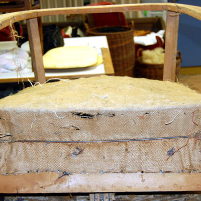 Restaurierung Chesterfield Sessel alte Federung