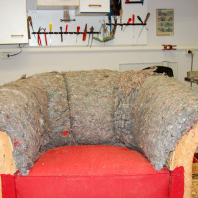 Restaurierung Chesterfield Sessel alte Watteauflagen