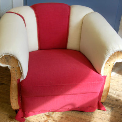 Restaurierung Chesterfield Sessel bezogener Sitz