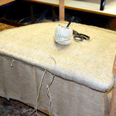 Restaurierung Chesterfield Sessel Faconkanten