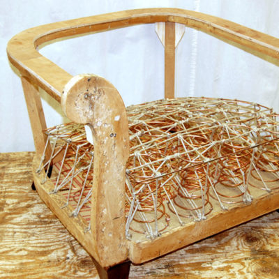 Restaurierung Chesterfield Sessel neue Schnürung Sitzfläche