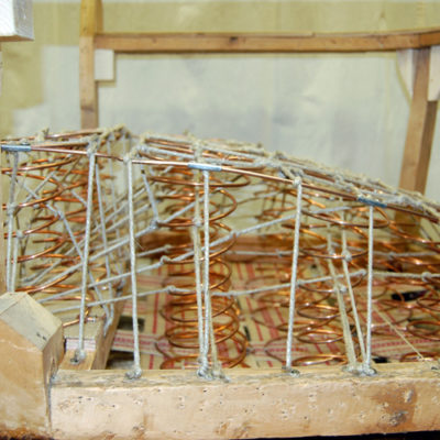 Restaurierung Chesterfield Sessel neuen Schnürung Seitenansicht