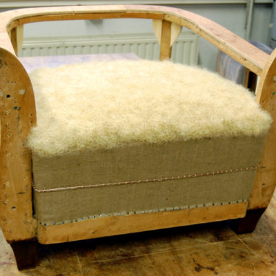 Restaurierung Chesterfield Sessel Pikierung Rosshaar