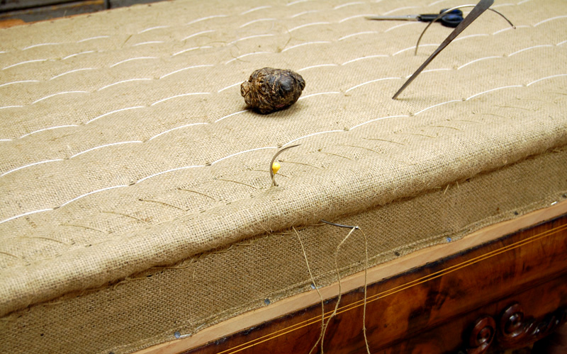 Polster Restaurierung Biedermeier Sofa Schritt 4