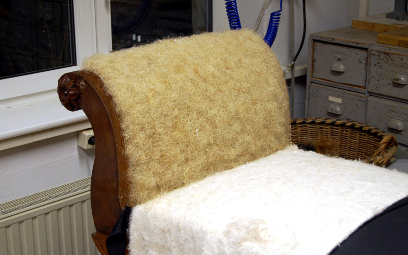 Polster Restaurierung Biedermeier Sofa Schritt 9